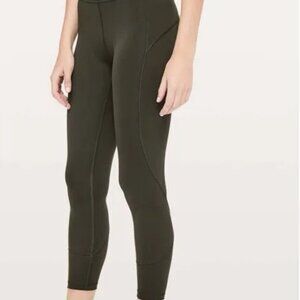Lululemon In Movement 7/8 Tight Everlux 25" Dark Green Olive Size 8